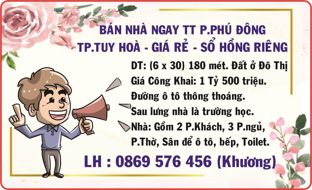 BÁN NHÀ GIÁ RẺ NGAY PHƯỜNG PHÚ ĐÔNG TP.TUY HOÀ PHÚ YÊN - Ảnh 2